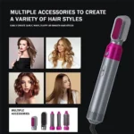 5-in-1 Hair Dryer Brush & Hot Air Styler – Professional Multi-Head Curler, Straightener & Volumizer - Image 10