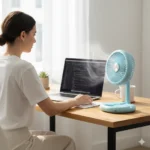 Rechargeable & Foldable 9-Inch Desktop Fan with Two Speed Control - Image 3