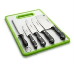 Saqoware Kitchen Knife & Cutting Board Set with Sharpener – Stainless Steel Knives & Multicolor Chopping Board - Image 2