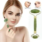 Flawless Jade Roller with Marble Stone Facial Massager for Skin Care & Glow