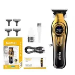 Kemei KM-1677 Cordless Electric Hair Clipper 8000RPM – Professional Men’s Hair Trimmer with Digital Display & Stainless Steel Blades