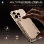 LITO LP08 10000mAh Portable Slim Magnetic Wireless MagSafe Power Bank with Display - Image 4