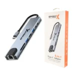 SPEEDX SP-TC801 8-in-1 USB-C Multi-Port Hub with 4K HDMI, USB 3.0 & Ethernet