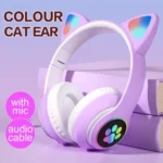 STN-28 Cat Wireless Bluetooth Headphones with RGB LED Cat Ears