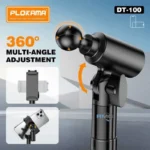 PLOKAMA DT100 Flexible Aluminium Desktop Stand – 360° Rotatable Phone & Tablet Holder | Overhead Shooting Stand for Photography, Live Streaming & Content Creation